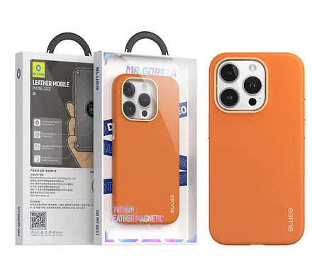 Blueo Orange Premium Leather case with Magsafe - iPhone 14 Pro/14 Promax