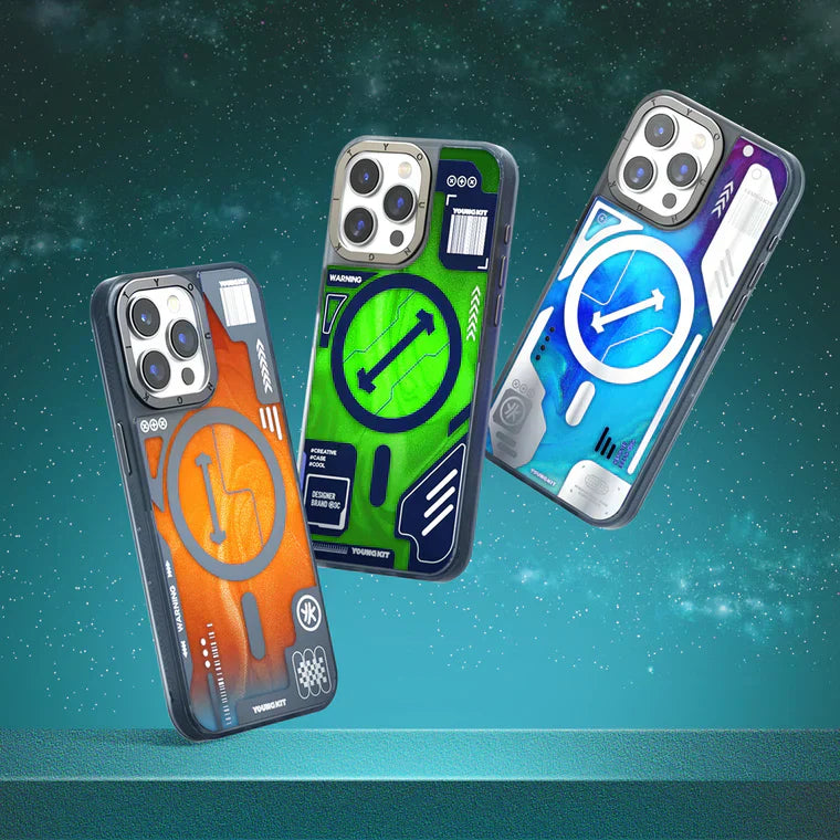 Blue Cyberpunk Luminous Quicksand iPhone 15 Promax Case