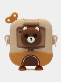 Instant Print Camera for Kids,48MP Bear Digital Camera (Brown)