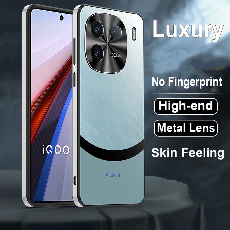 Cyan Hard Rigid Plastic Matte Finish Case Back Cover for iQoo 12