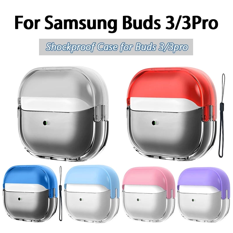 White Soft TPU Funny Shockproof Protective Covers with Lanyard for Samsung Galaxy Buds3 Pro/Galaxy Buds3(2024)