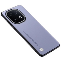 Light Purple Luxury Plain Leather with shockproof bumper Case For iQOO 13