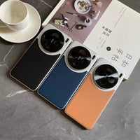 Brown Luxury skin feeling leather simple business style PC back cover For vivo X200
