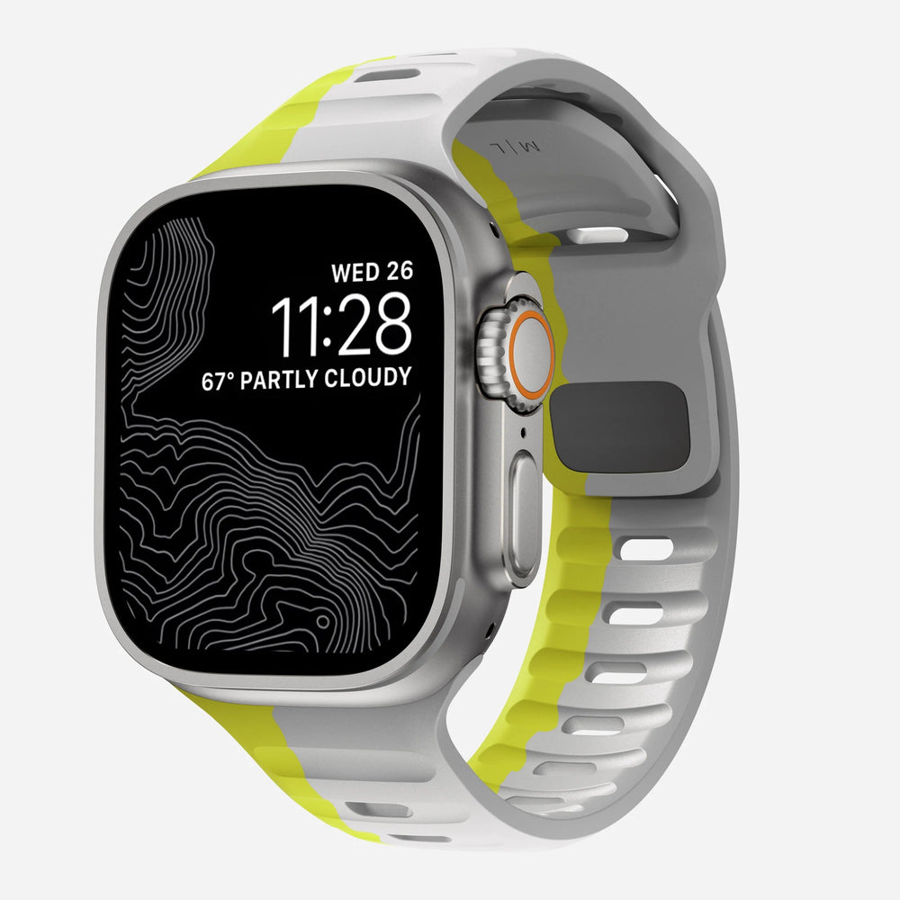 42/44/45/49 MM Dual color Neon Grey Sports Silicone Bands for Apple Watches