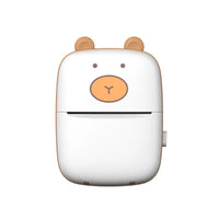 Inkless Mini Compact Thermal Printer(B/W) - White teddy