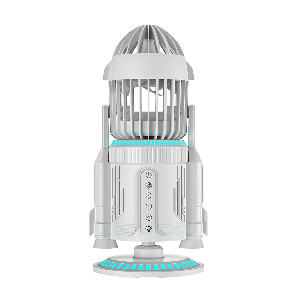 Creative Rocket Desktop Fan Ornaments Decorations Collection Science Discovery Toys - Silver