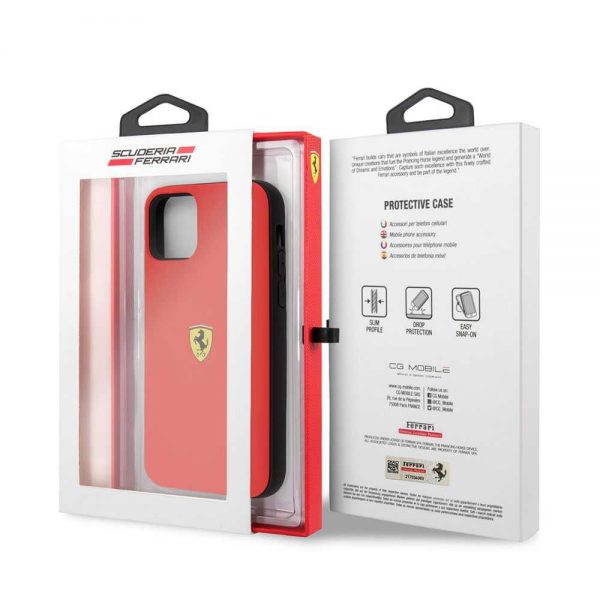 Car Logo Silicone Case for Apple Phone 13 Pro -  Red color