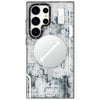 white color Futuristic Circuit Magsafe Case for Samsung S23 Ultra