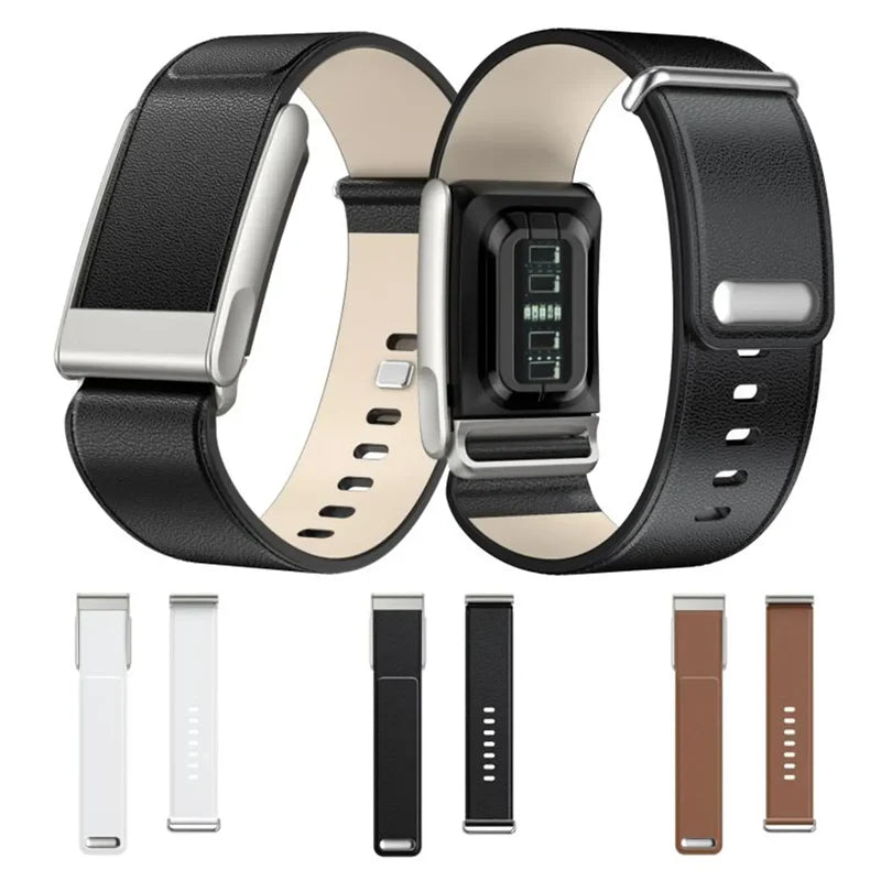 Whoop 5.0(One /Peak)- Leather Adjustable Replacement Band - White (Strap only)