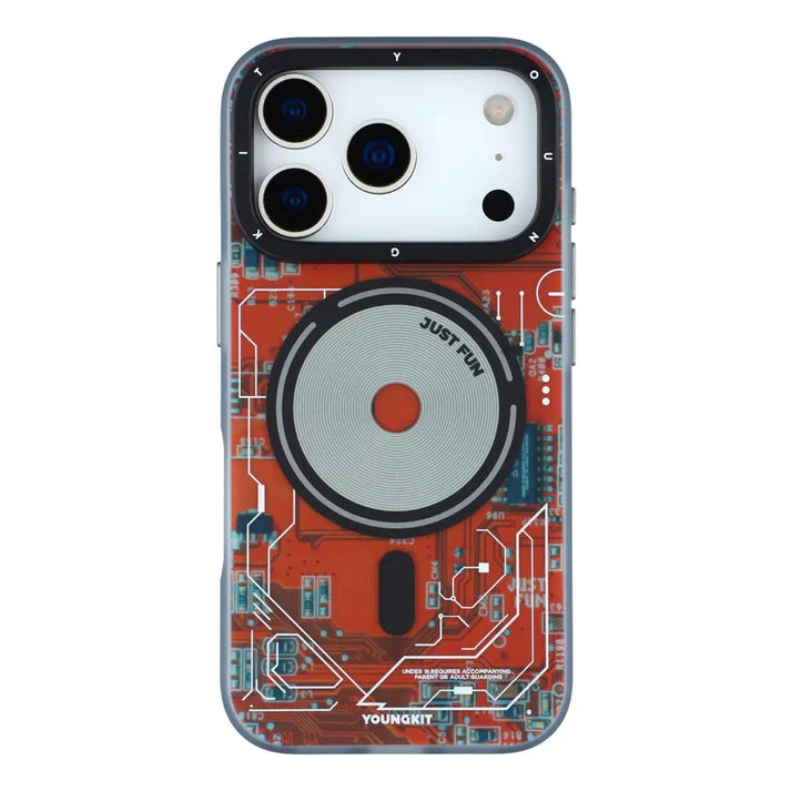 YOUNGKIT Technology Series Matte Finish Magsafe Back Cover for iPhone 17 Pro -Orange