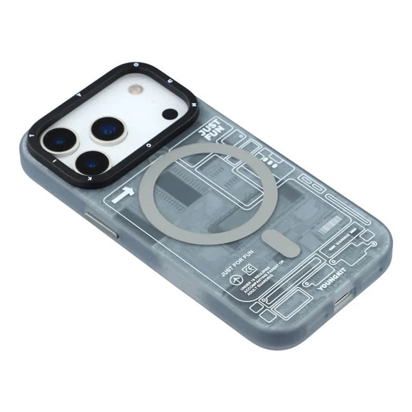 YOUNGKIT Technology Series Matte Finish Magsafe Back Cover for iPhone 17 Pro - Grey