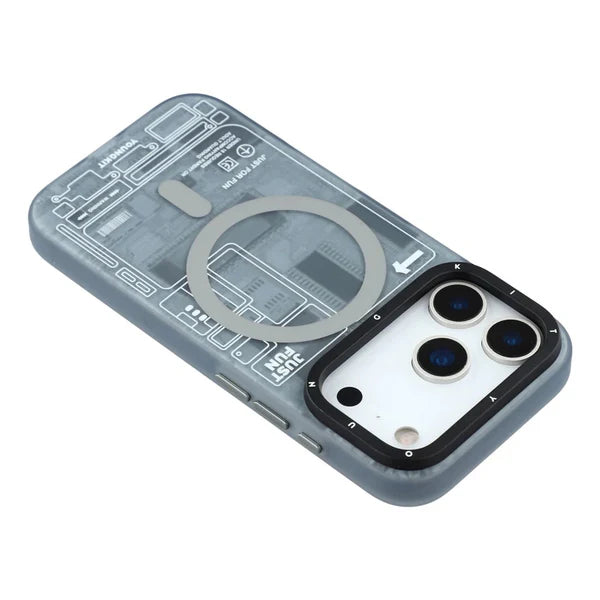 YOUNGKIT Technology Series Matte Finish Magsafe Back Cover for iPhone 17 Pro - Grey