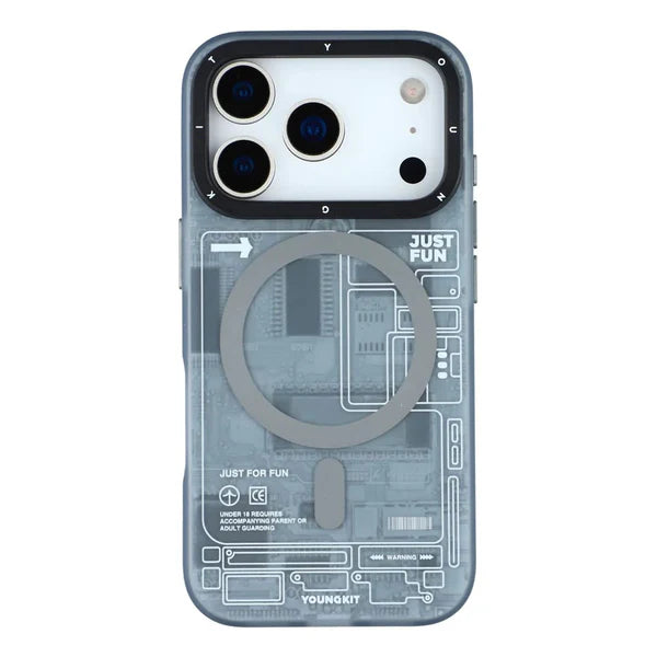 YOUNGKIT Technology Series Matte Finish Magsafe Back Cover for iPhone 17 Pro - Grey