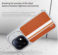 White with Black lines Carbon fiber pattern Matte Hard PC case for iQOO 15