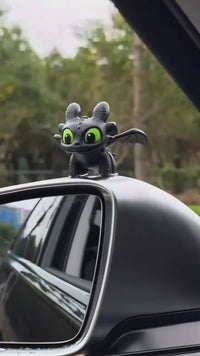 Dragon Keychain Toy with Moving Wings and Light, On Off Switch, Black Color (Night Fury)