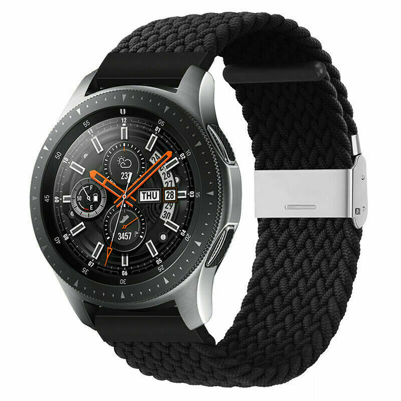 20 MM Black Adjustable Nylon Braided straps for Android smartwatches
