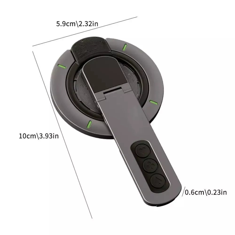 360° Magnetic Rotating Phone Holder – Double-Sided Desktop Stand - White