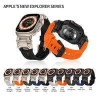 Titanium-Orange Luxury Armor Style Sports Bands Compatible For iWatch 42/44/45/49 MM