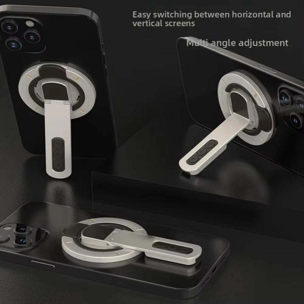 360° Magnetic Rotating Phone Holder – Double-Sided Desktop Stand - White