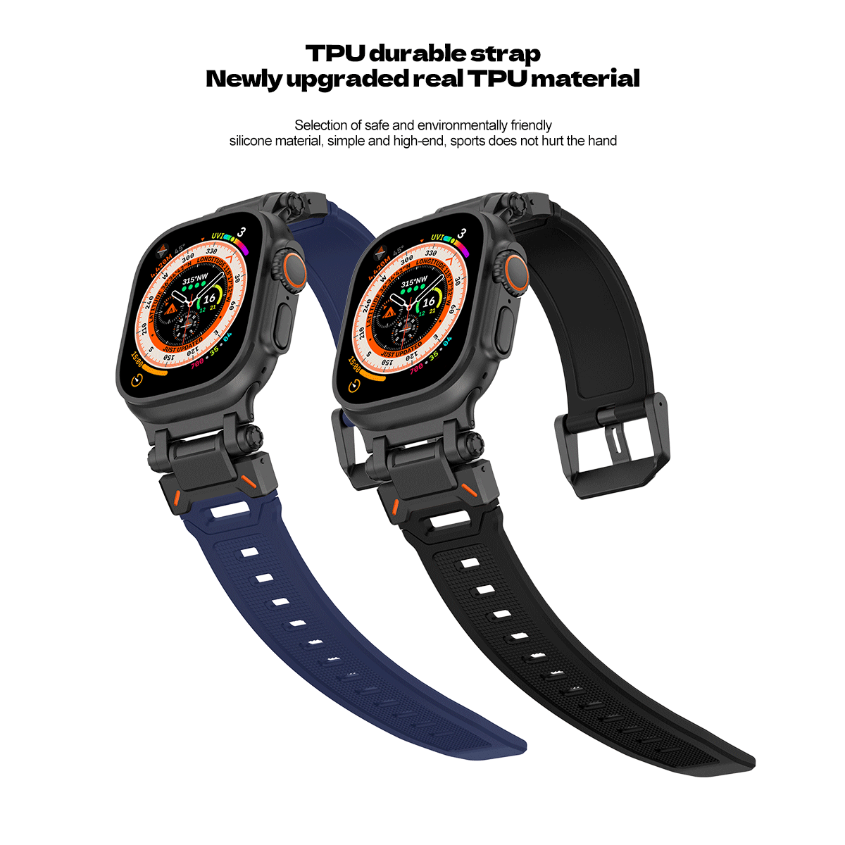 Titanium-Starlight Luxury Armor Style Sports Bands Compatible For iWatch 42/44/45/49MM