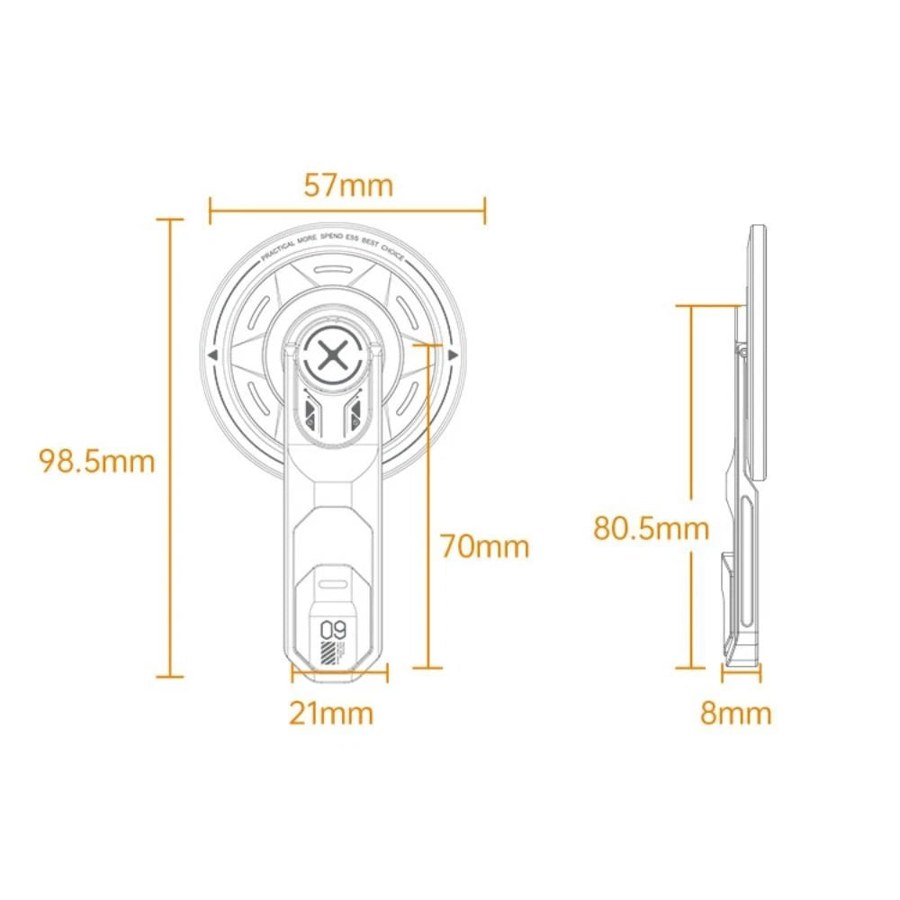 360° Magnetic Rotating Phone Holder – Double-Sided Desktop Stand -Graphite Grey