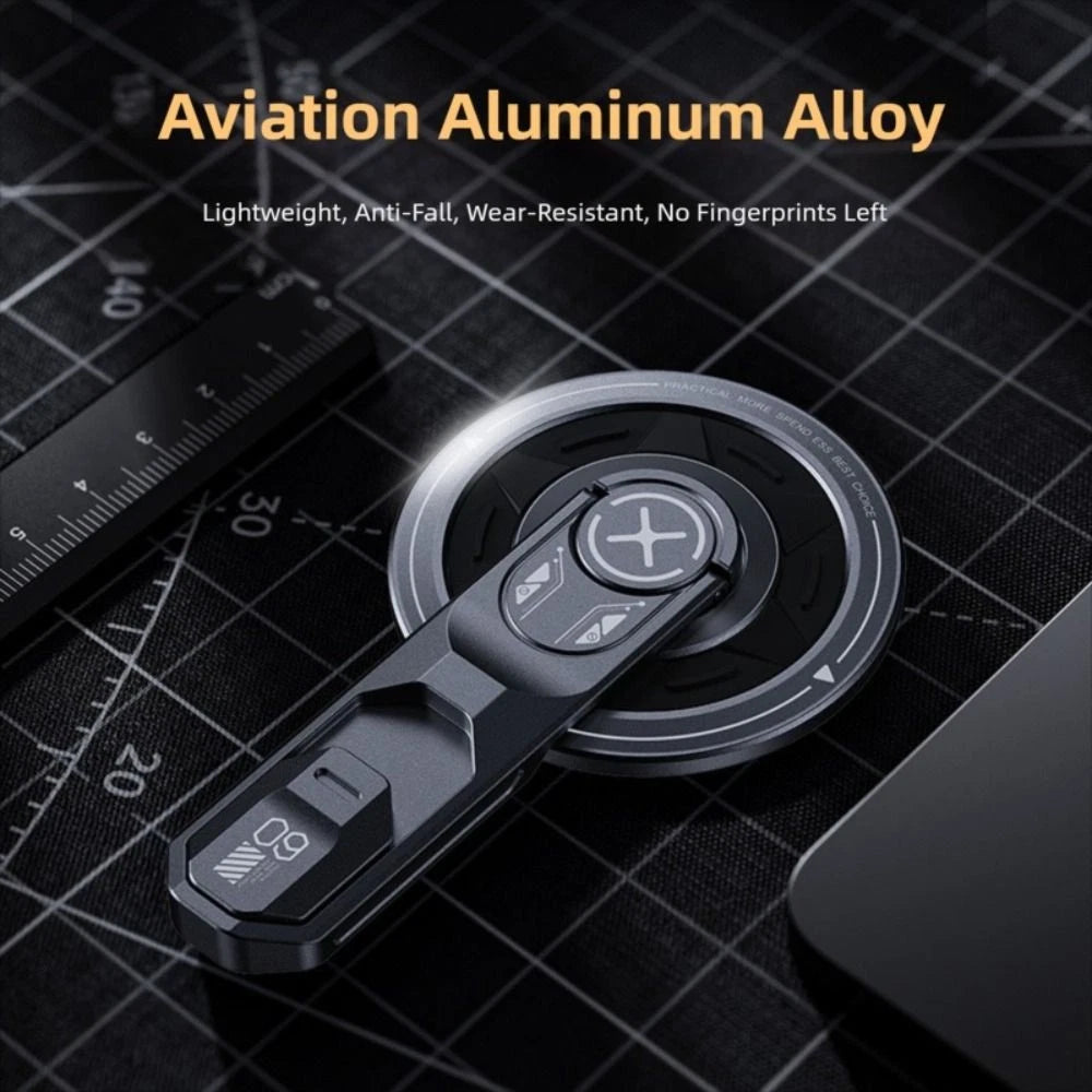 360° Magnetic Rotating Phone Holder – Double-Sided Desktop Stand -Graphite Grey