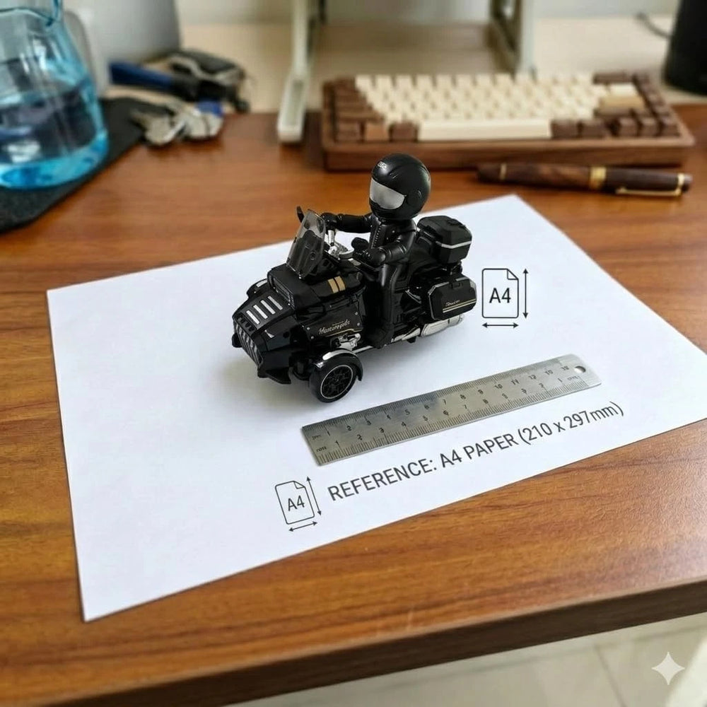Black RC Drift Remote Control Three-Wheel Motor 2.4 Ghz Beetle Electric Model Emulation Motorcycle