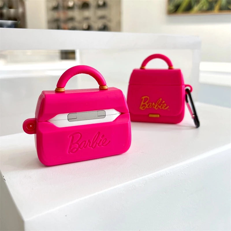 Pink Cute Barbie Bag case compatible with Apple Airpods Pro/Pro 2