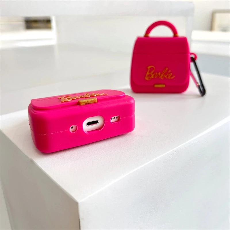 Pink Cute Barbie Bag case compatible with Apple Airpods Pro/Pro 2