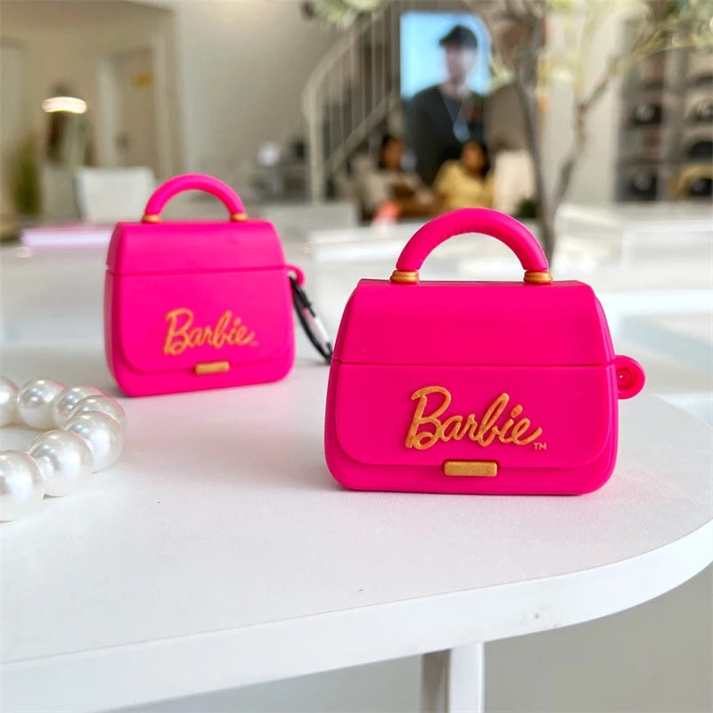 Pink Cute Barbie Bag case compatible with Apple Airpods Pro/Pro 2