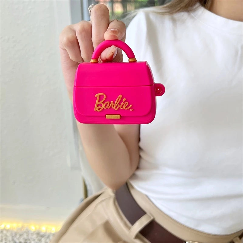 Pink Cute Barbie Bag case compatible with Apple Airpods Pro/Pro 2