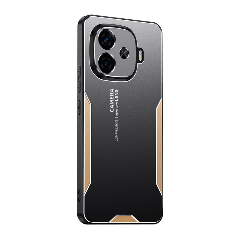 Gold Shockproof Hybrid Armor Metal Aluminum Soft Bumper Cover Case for iqoo Z9 / Z9 Turbo