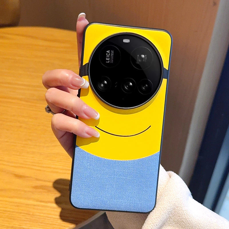 Thin & Light Minions Eyes Design PU Leather PC Hard Phone Cover for Vivo X200 Pro