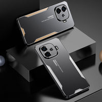 Red Shockproof Hybrid Armor Metal Aluminum Soft Bumper Cover Case for iqoo Z9 / Z9 Turbo