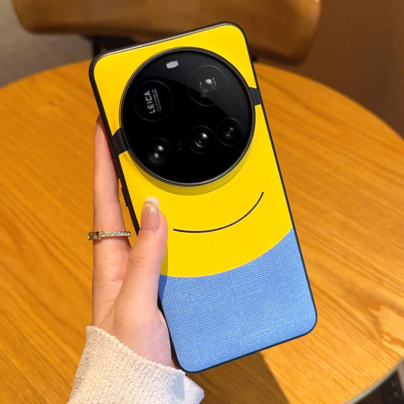 Thin & Light Minions Eyes Design PU Leather PC Hard Phone Cover for Vivo X200 Pro