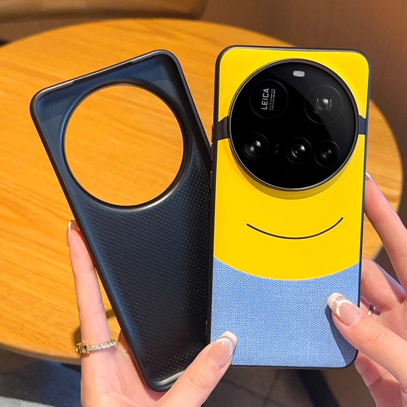 Thin & Light Minions Eyes Design PU Leather PC Hard Phone Cover for Vivo X200 Pro