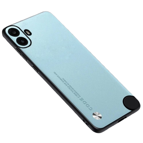 Sky Blue Luxury Plain Leather with shockproof bumper Case for Nothing CMF Phone 1