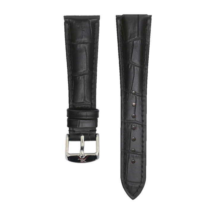 20 MM Handmade Genuine Leather Straps - Black
