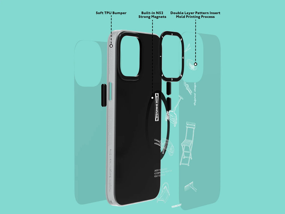 Youngkit Black Plaything Magsafe Case for iPhone 14 Pro
