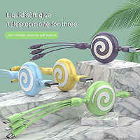 3 in 1 Retractable Lollypop Charging Multi Port - Blue