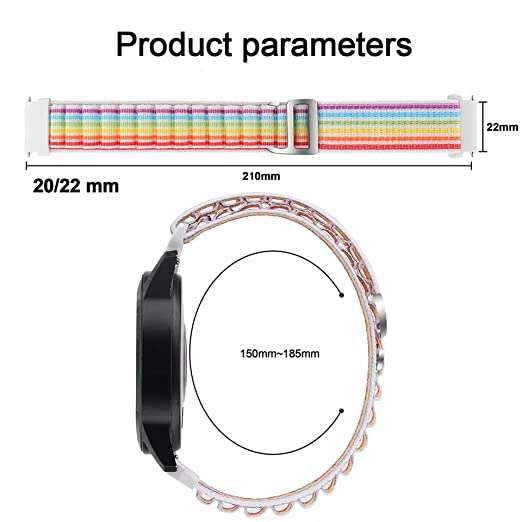 20 MM Pink Alpine loop Bands Compatible with Android Smartwatches