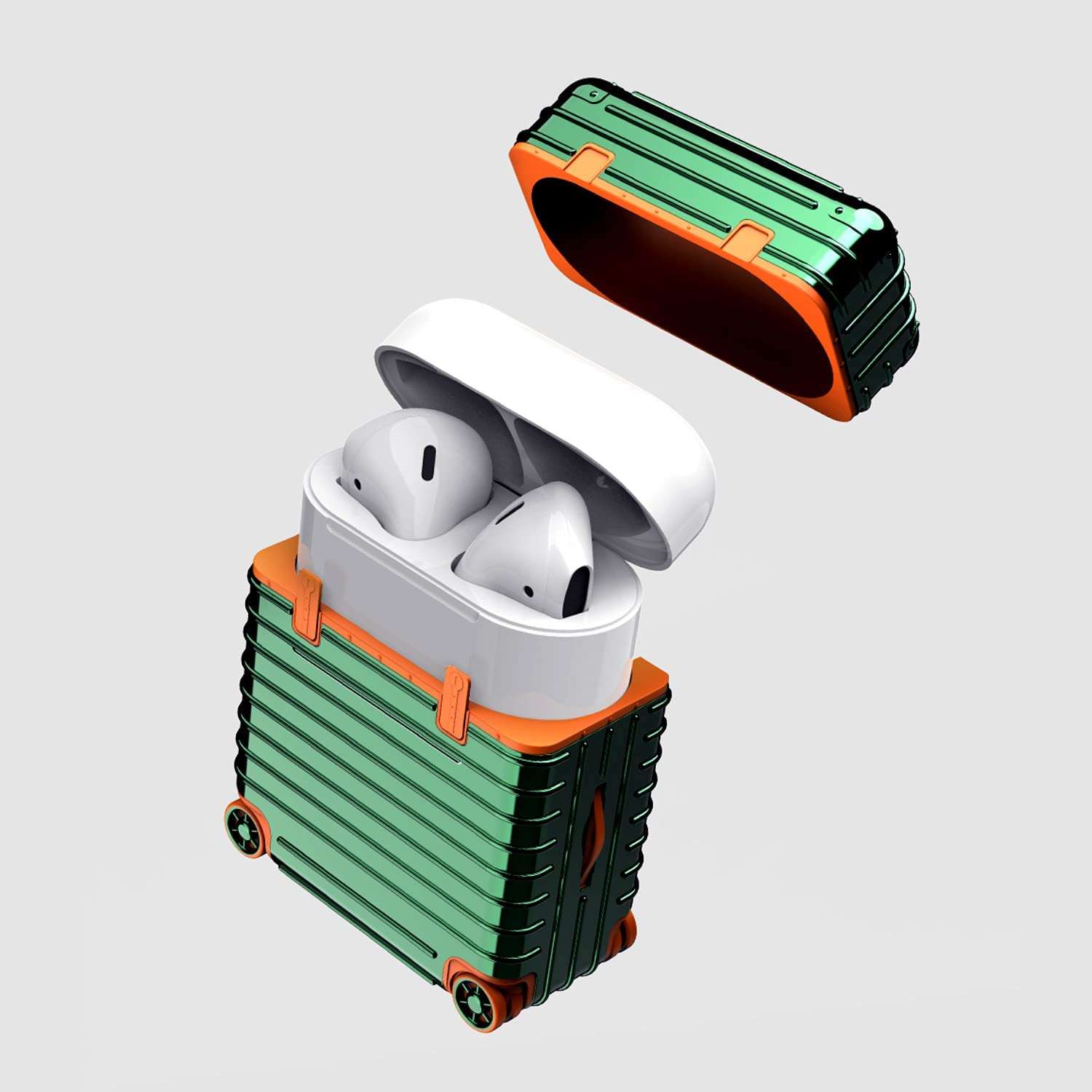 Green color Carrying Case for Apple Airpods 1/2