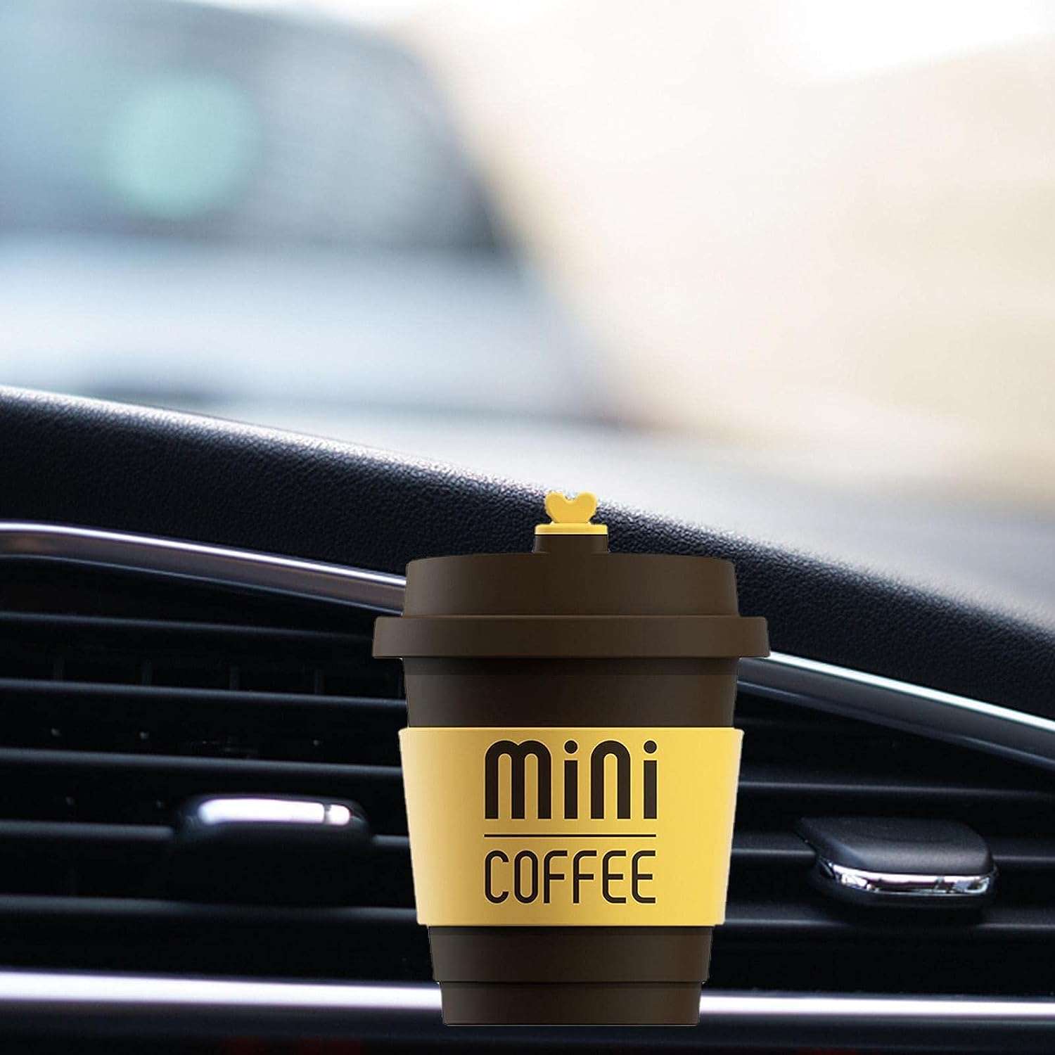 Dark Brown / Orange Color Car Mini Coffee Cup Air Fresheners