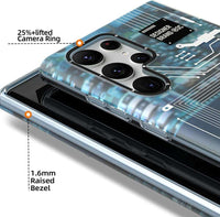 Blue color Futuristic Circuit Magsafe Case for Samsung S23 Ultra