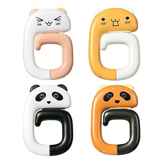 Cartoon Cute Portable Folding Bag Hook - Pack of 4