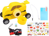 Yellow Cartoon Car Vehicle Shaped Digital Kids Camera