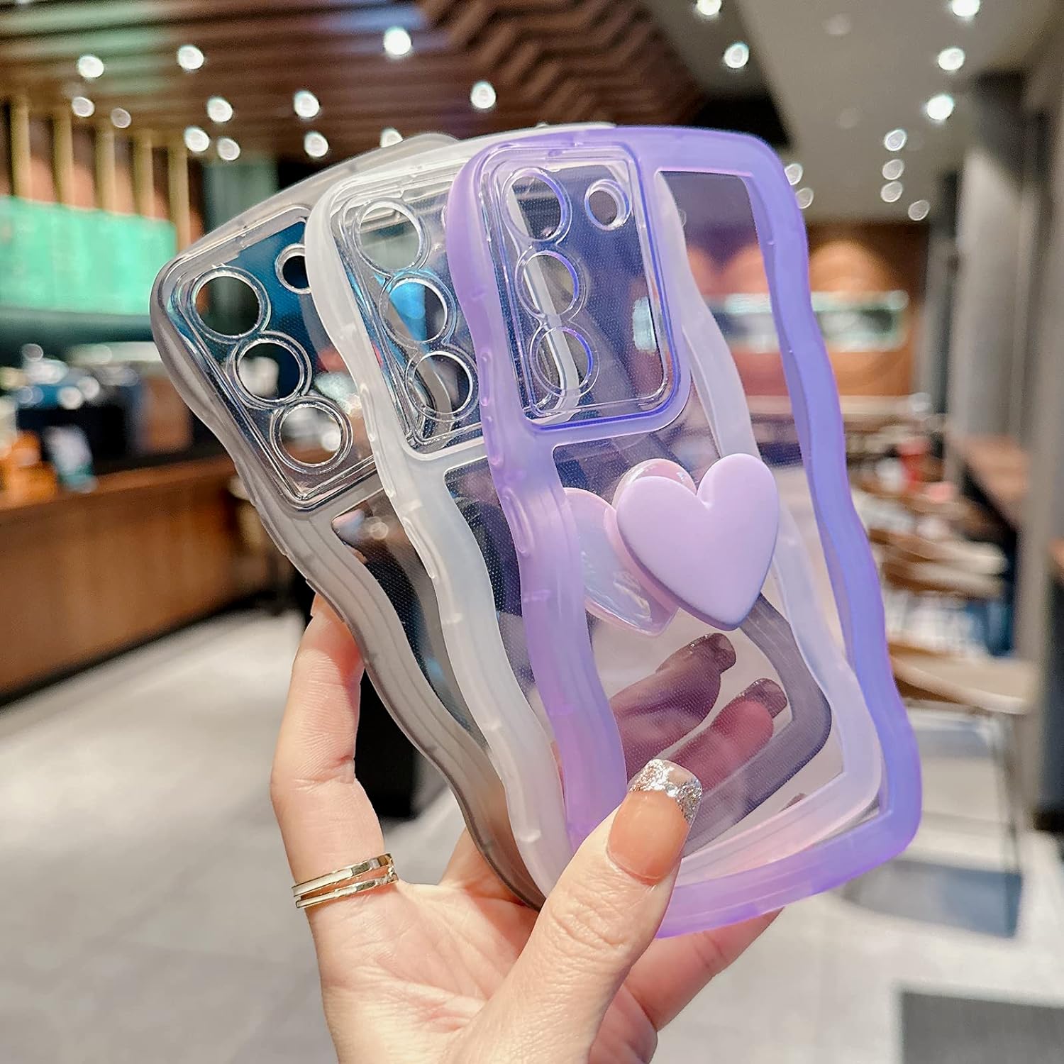 3D Love Heart Case for Samsung S22Ultra/S23 Ultra & S21FE - Black