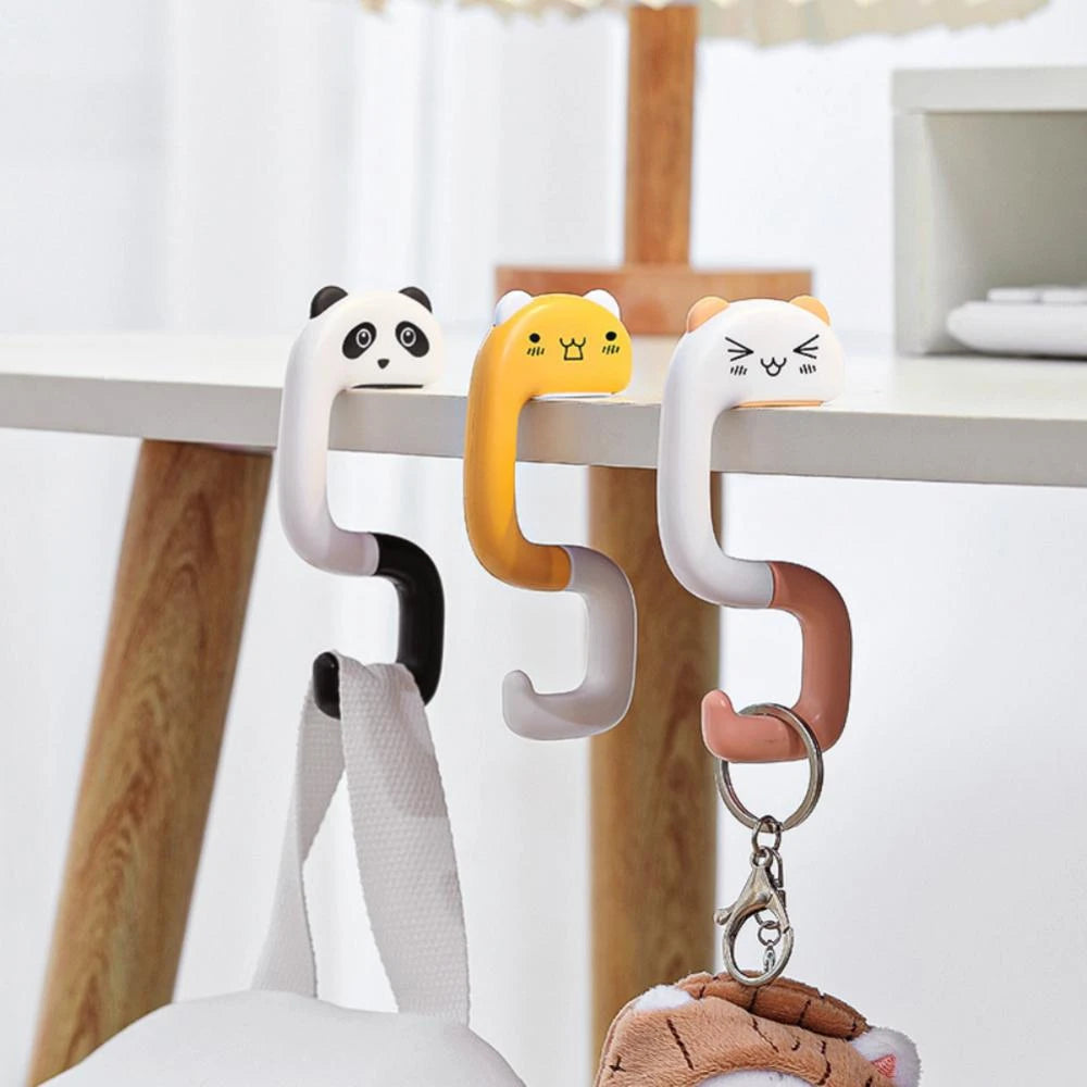 Cartoon Cute Portable Folding Bag Hook - Pack of 4