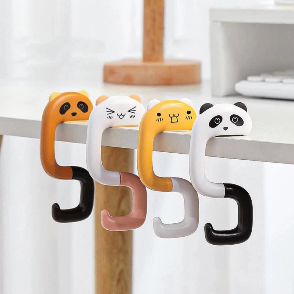 Cartoon Cute Portable Folding Bag Hook - Pack of 4