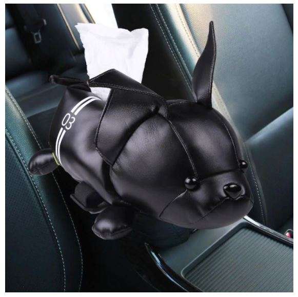 Black Creative Cartoon Car Armrest Tissue Box Holder